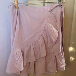 Purple skirt with ruffles with wrap bow